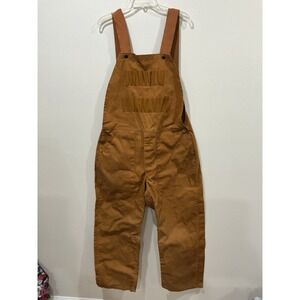 VTG SAFTBAK Hunting Work Unlined Pants Shell Holder Suspender Bib Overalls Brown